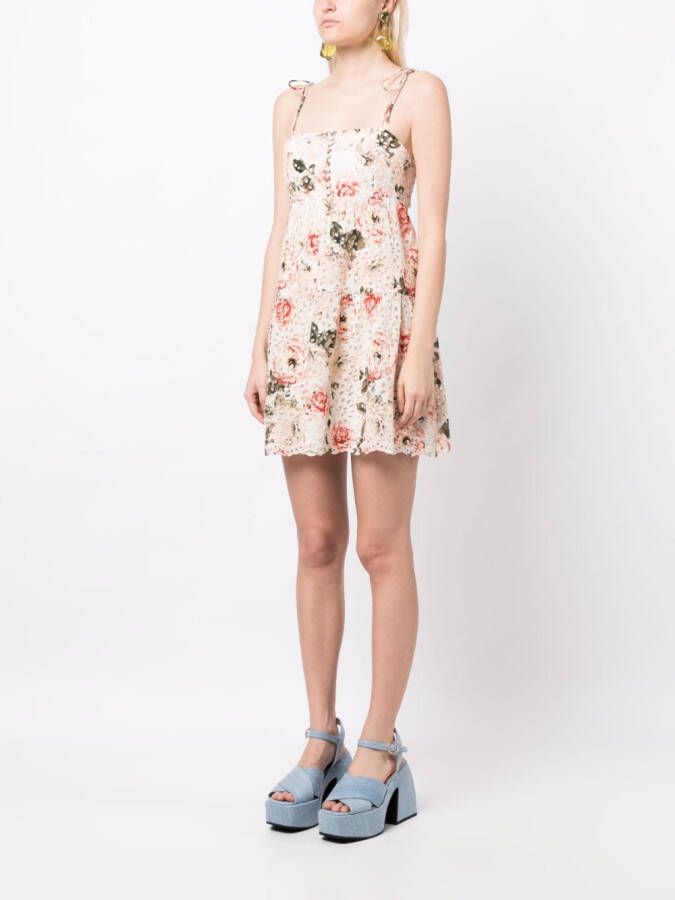 alice + olivia Mini-jurk met bloemenprint Roze