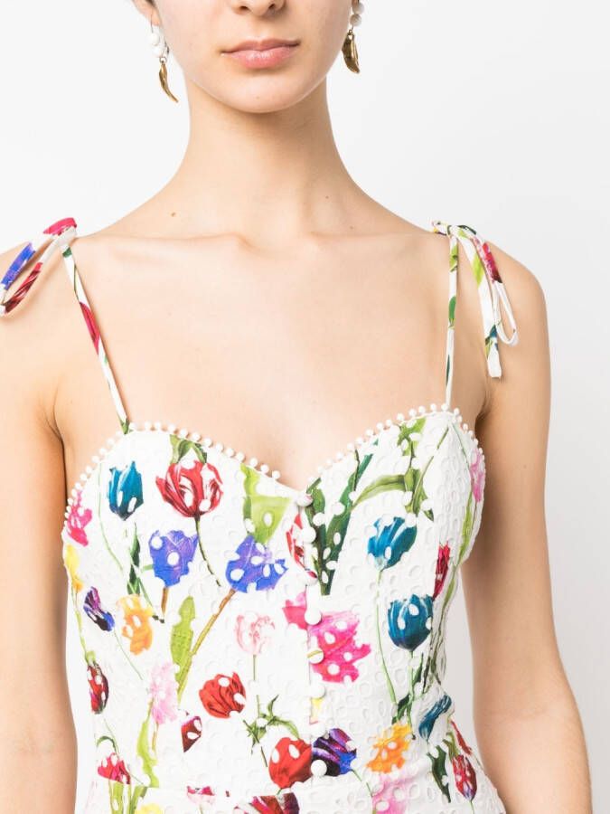 alice + olivia Mini-jurk met bloemenprint Wit