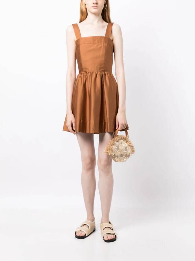 alice + olivia Saige mini-jurk met veters Bruin