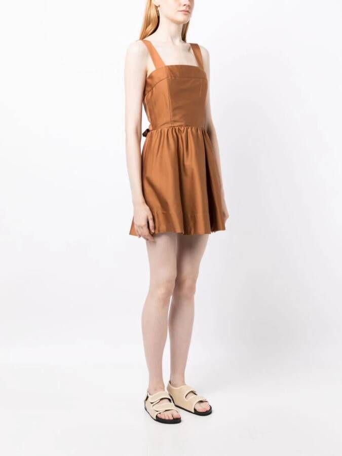 alice + olivia Saige mini-jurk met veters Bruin