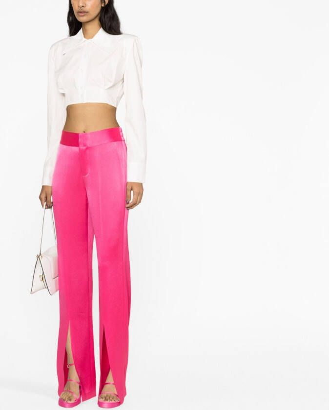 alice + olivia Satijnen broek Roze