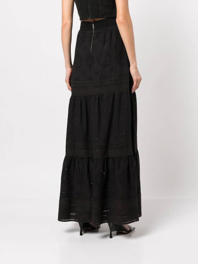 alice + olivia Gelaagde maxi-rok Zwart