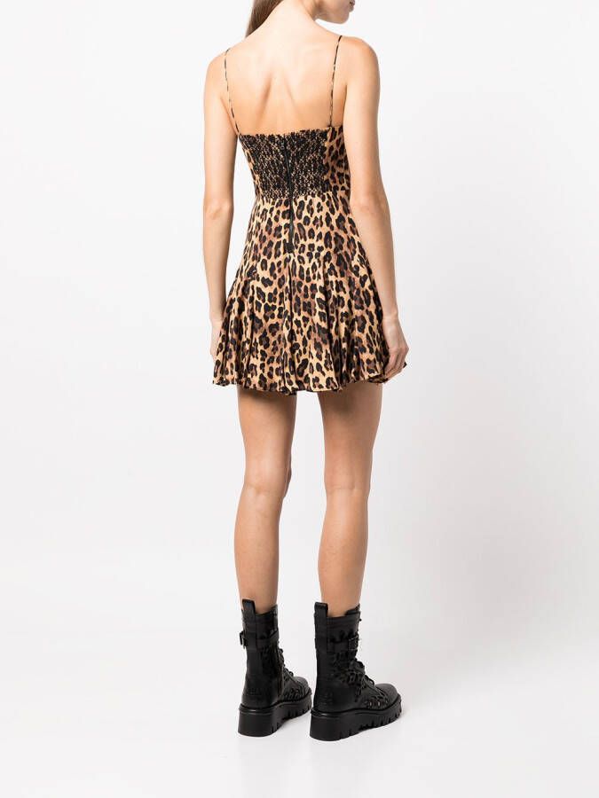 alice + olivia Mini-jurk met luipaardprint Bruin
