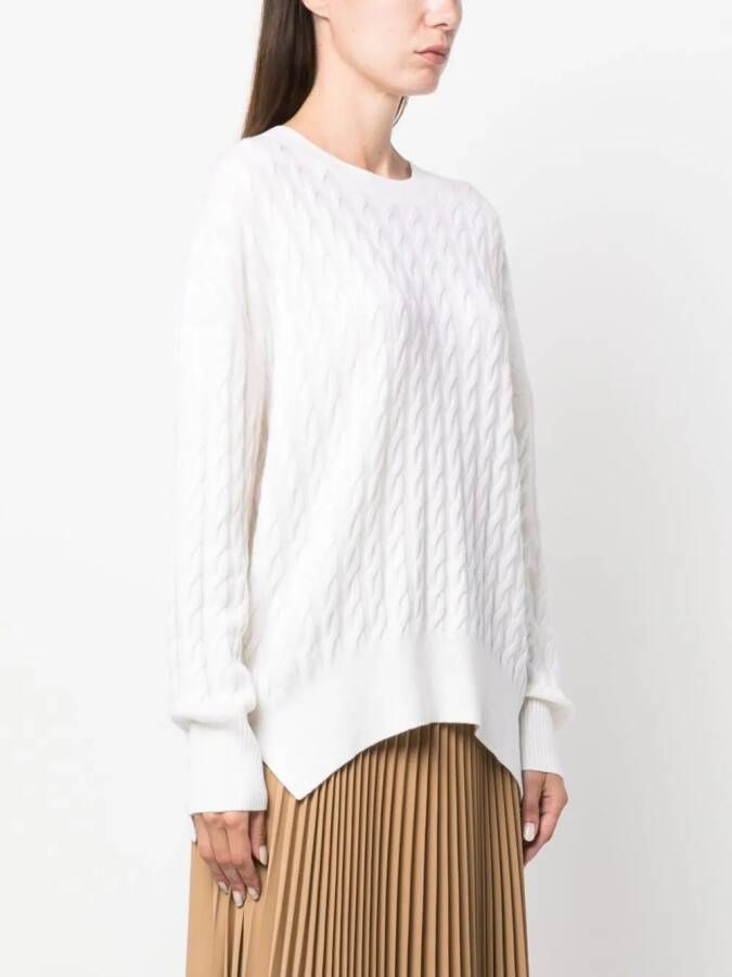 Allude Kabelgebreide trui Wit