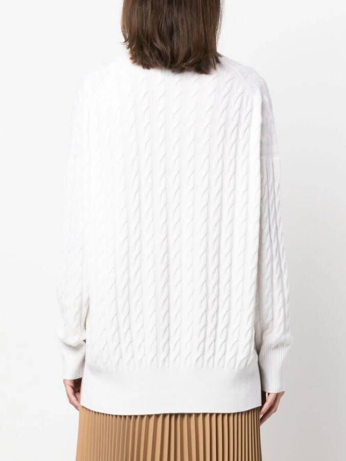 Allude Kabelgebreide trui Wit