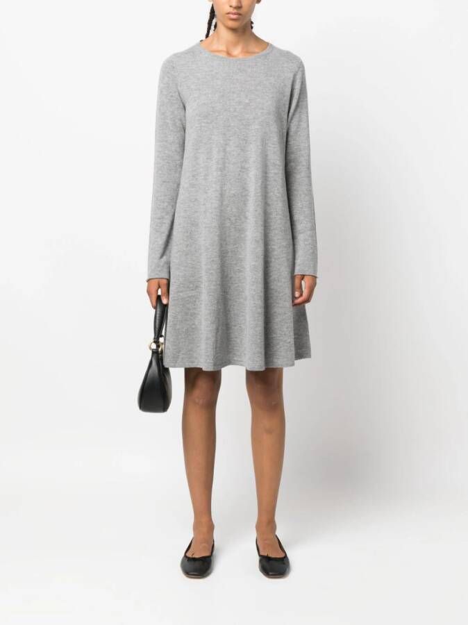 Allude Mini-jurk met lange mouwen Grijs