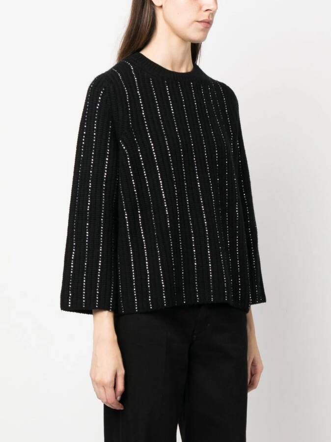 Allude Ribgebreide trui Zwart