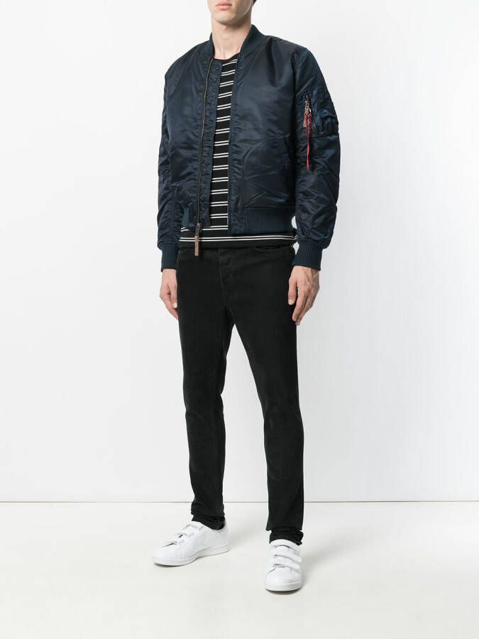 Alpha Industries klassiek bomberjack met rits Blauw