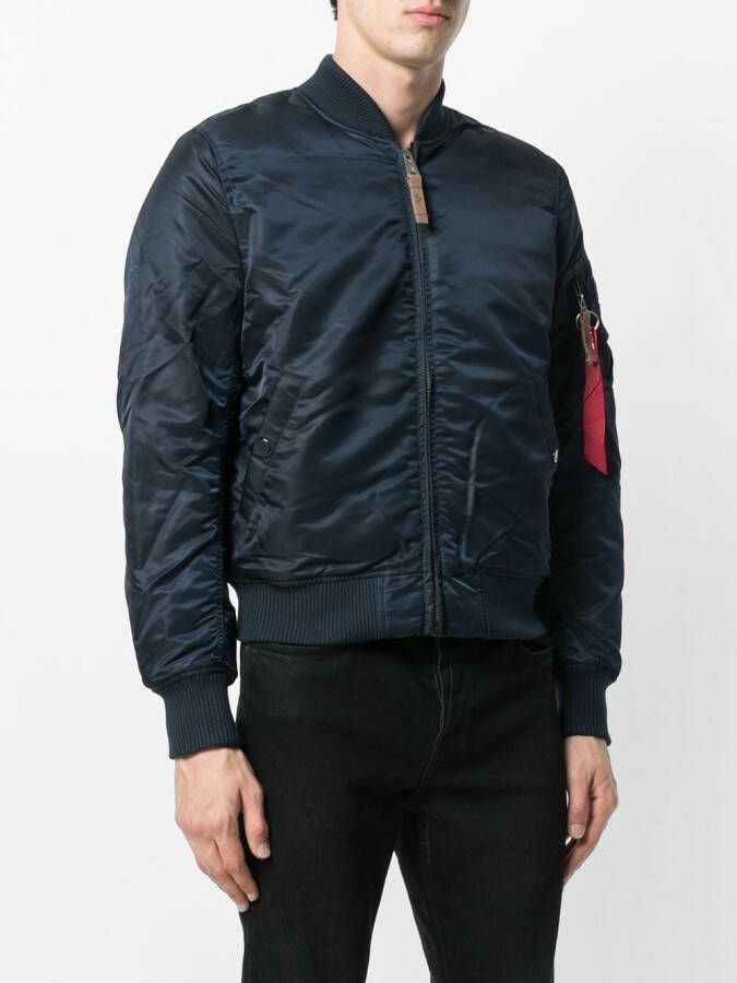 Alpha Industries klassiek bomberjack met rits Blauw