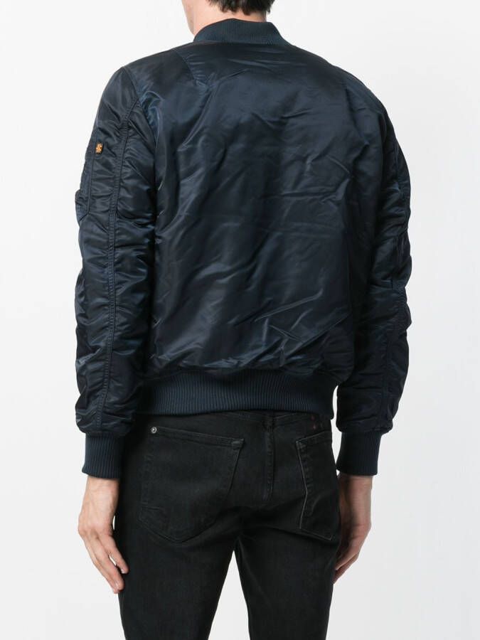 Alpha Industries klassiek bomberjack met rits Blauw
