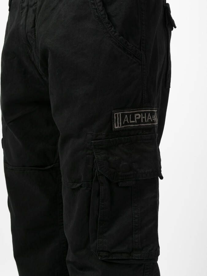 Alpha Industries Cargo broek met logodetail Zwart
