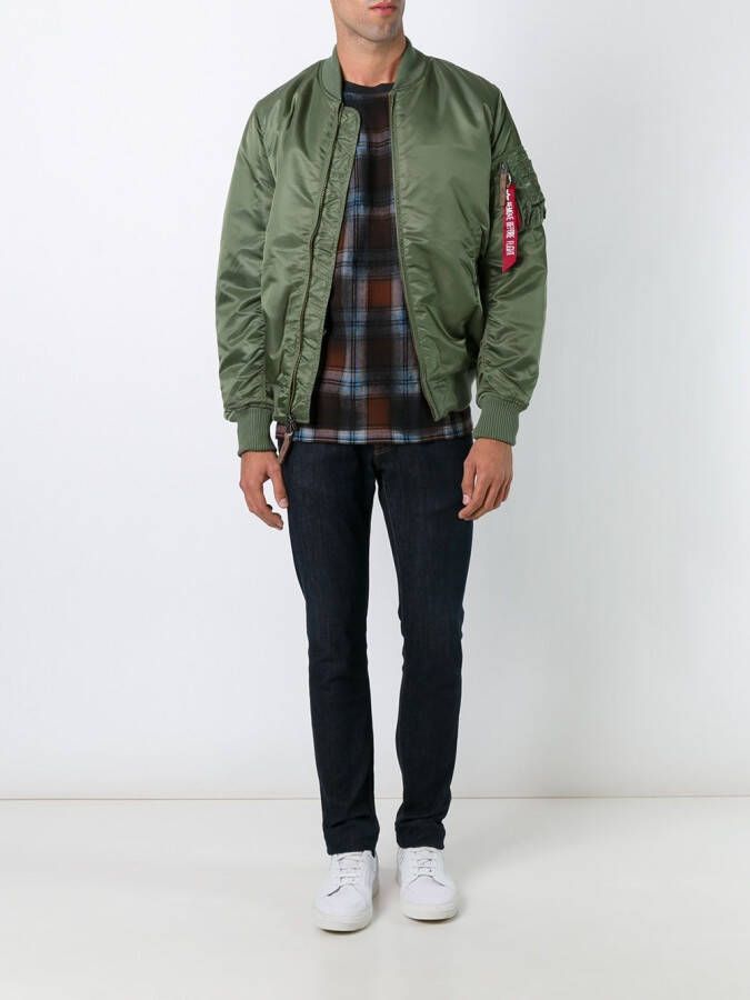 Alpha Industries cropped bomberjack Groen