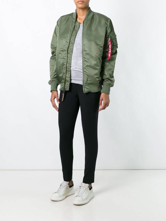 Alpha Industries cropped bomberjack Groen