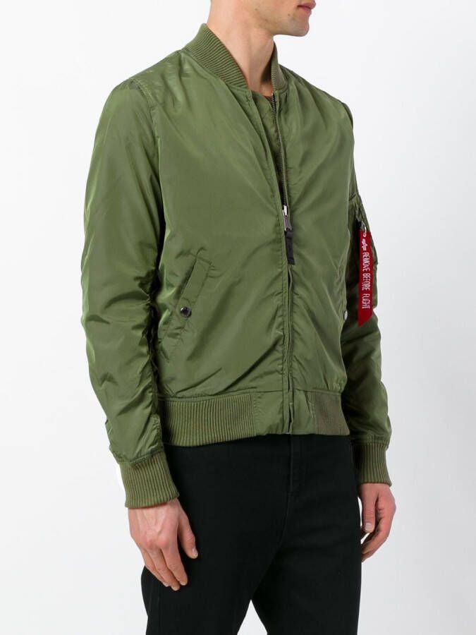 Alpha Industries cropped bomberjack Groen
