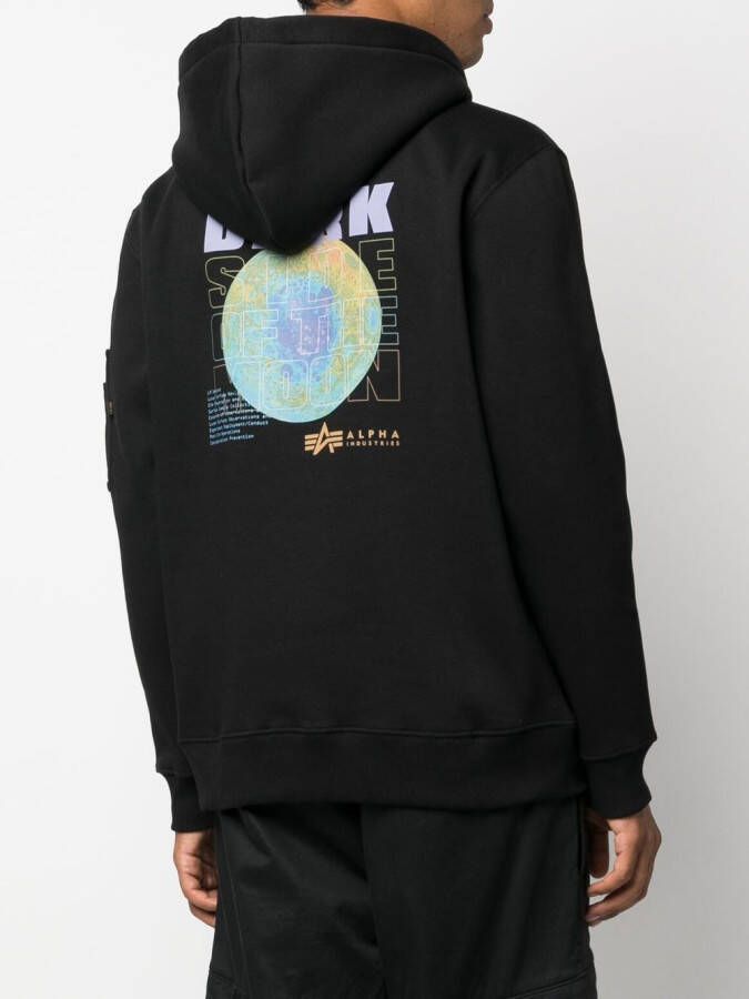 Alpha Industries Hoodie met grafische print Zwart