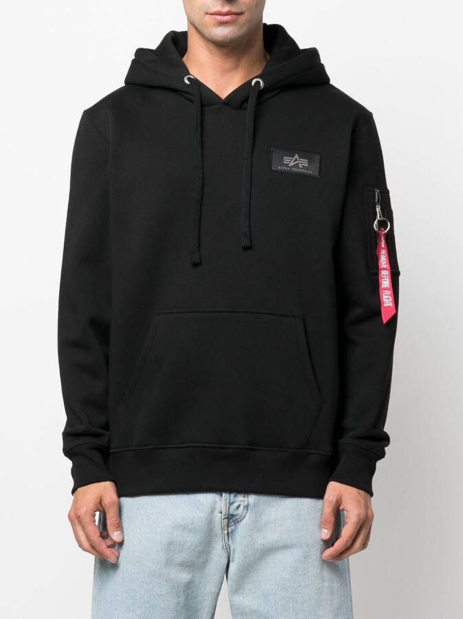 Alpha Industries Hoodie met logoprint Zwart