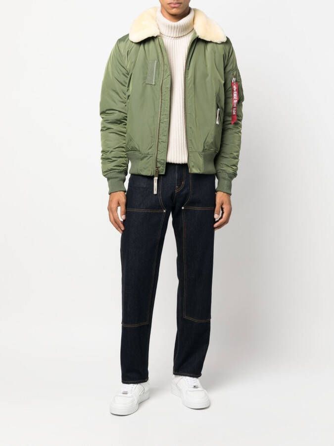 Alpha Industries Jack met lammy kraag Groen