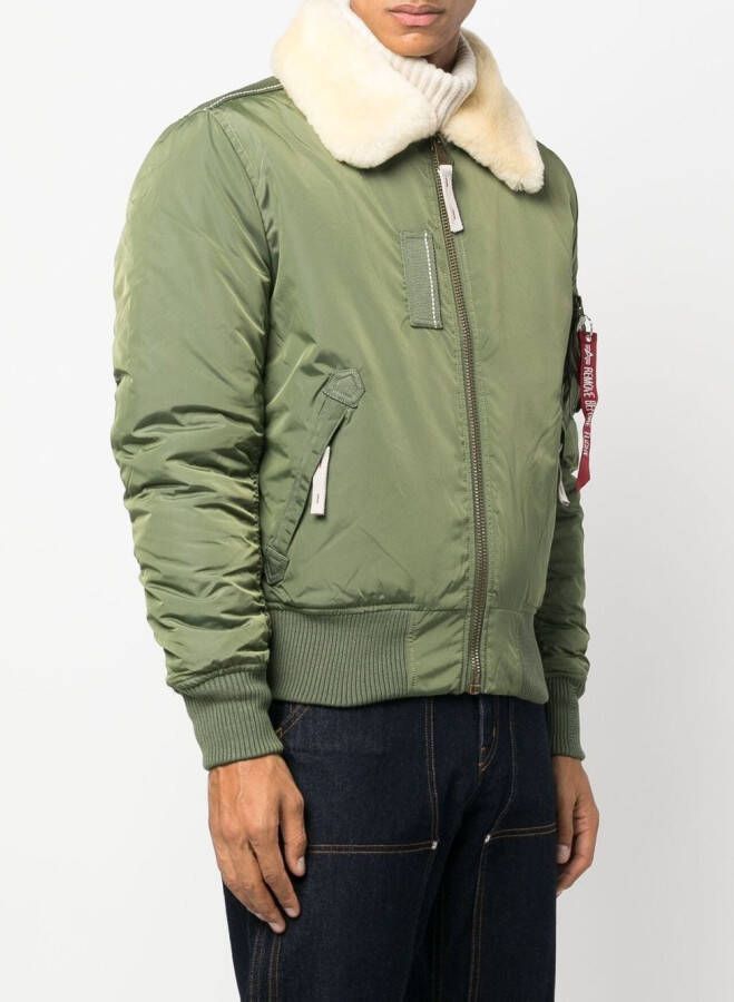Alpha Industries Jack met lammy kraag Groen