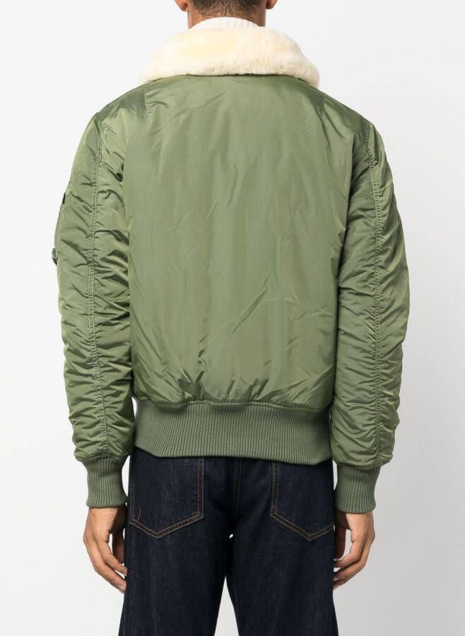 Alpha Industries Jack met lammy kraag Groen