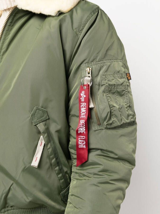 Alpha Industries Jack met lammy kraag Groen