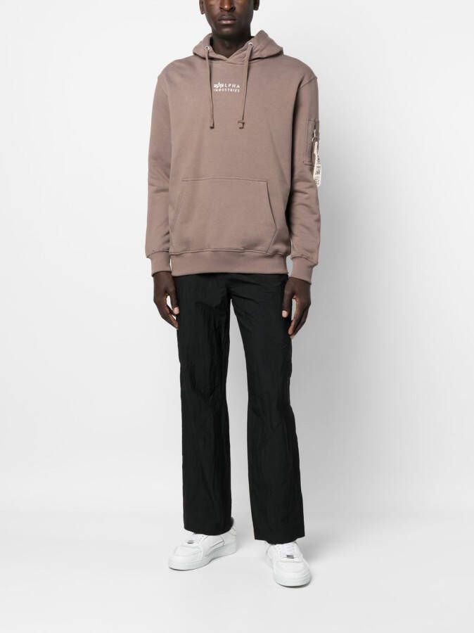 Alpha Industries Hoodie met geborduurd logo Bruin
