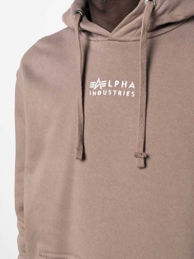 Alpha Industries Hoodie met geborduurd logo Bruin