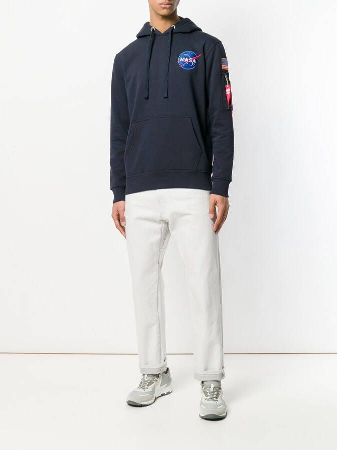 Alpha Industries NASA hoodie Blauw