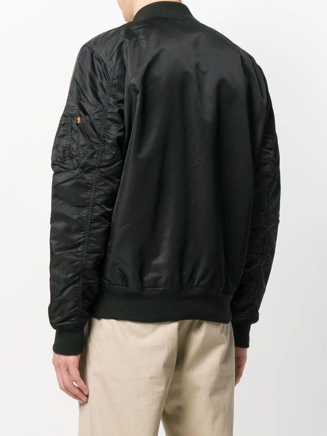 Alpha Industries Bomberjack met ruches Zwart