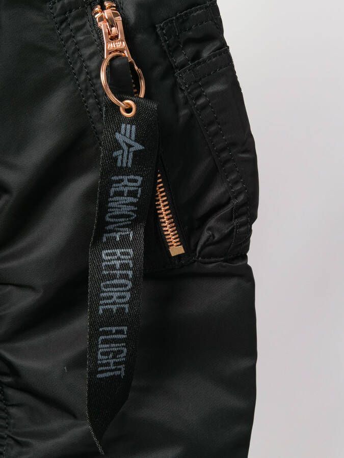 Alpha Industries Bomberjack met ruches Zwart