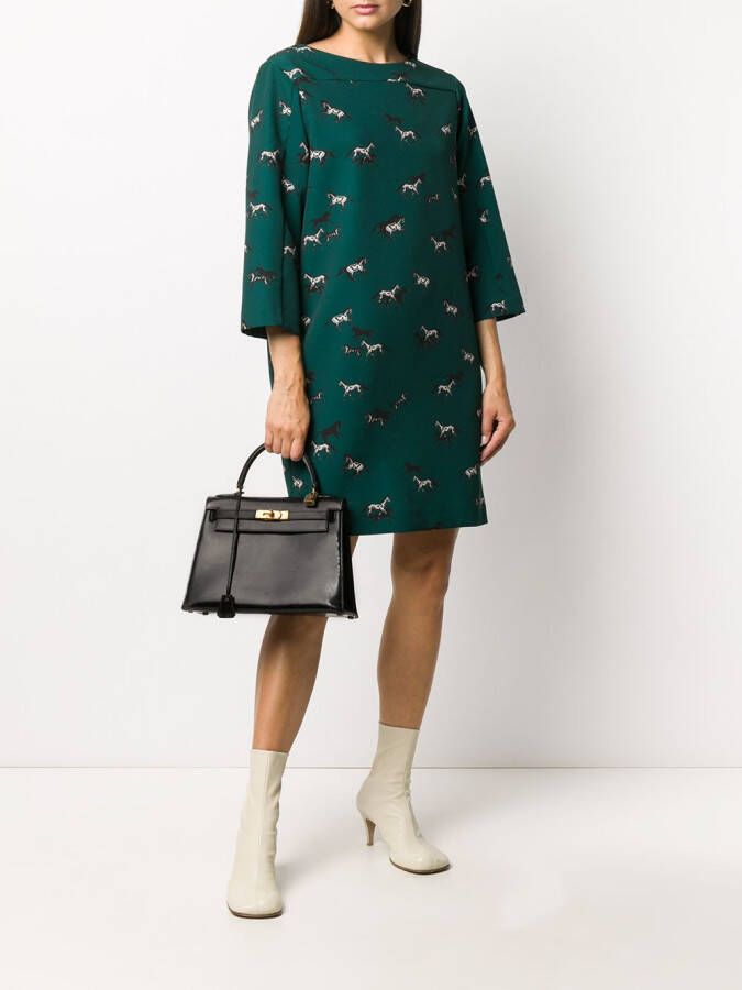 Altea Midi-jurk met paardenprint Groen