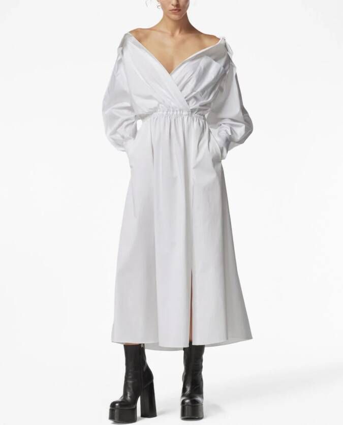 Altuzarra Liddy popeline midi-jurk Wit