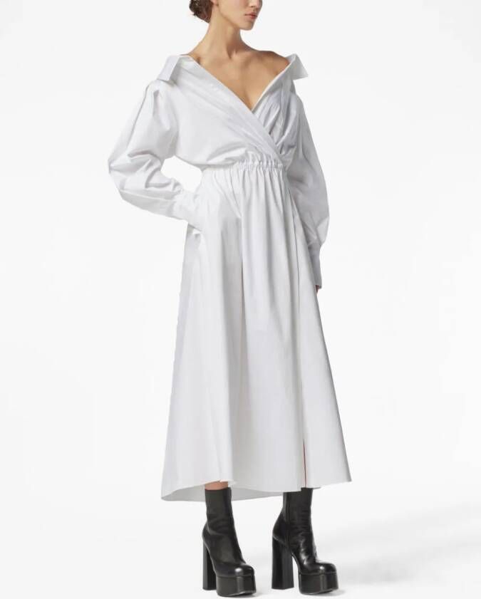 Altuzarra Liddy popeline midi-jurk Wit