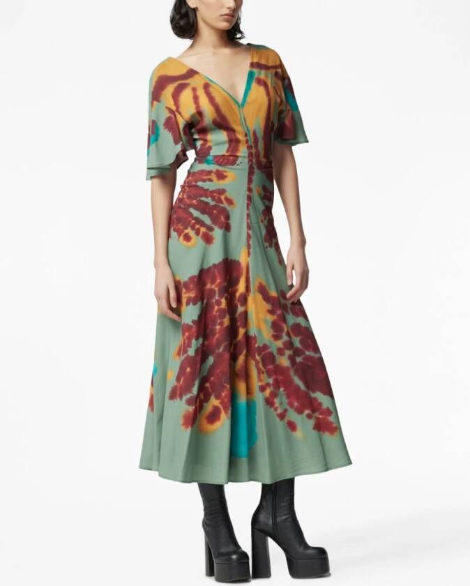 Altuzarra Jurk met tie-dye print Blauw