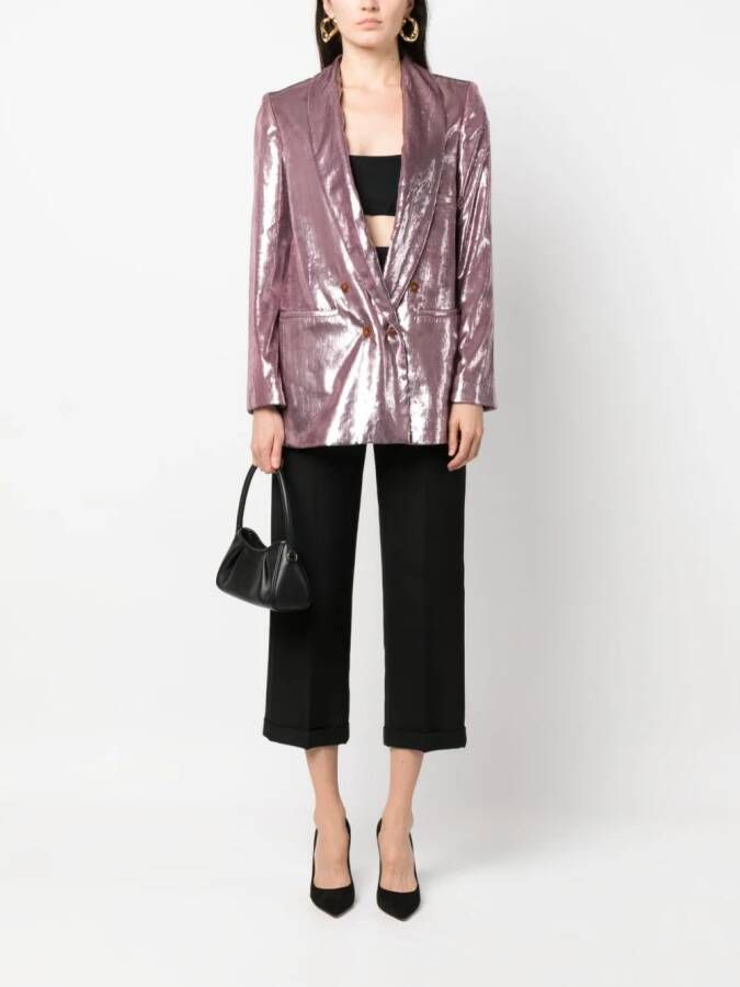 Alysi Blazer met dubbele rij knopen Paars
