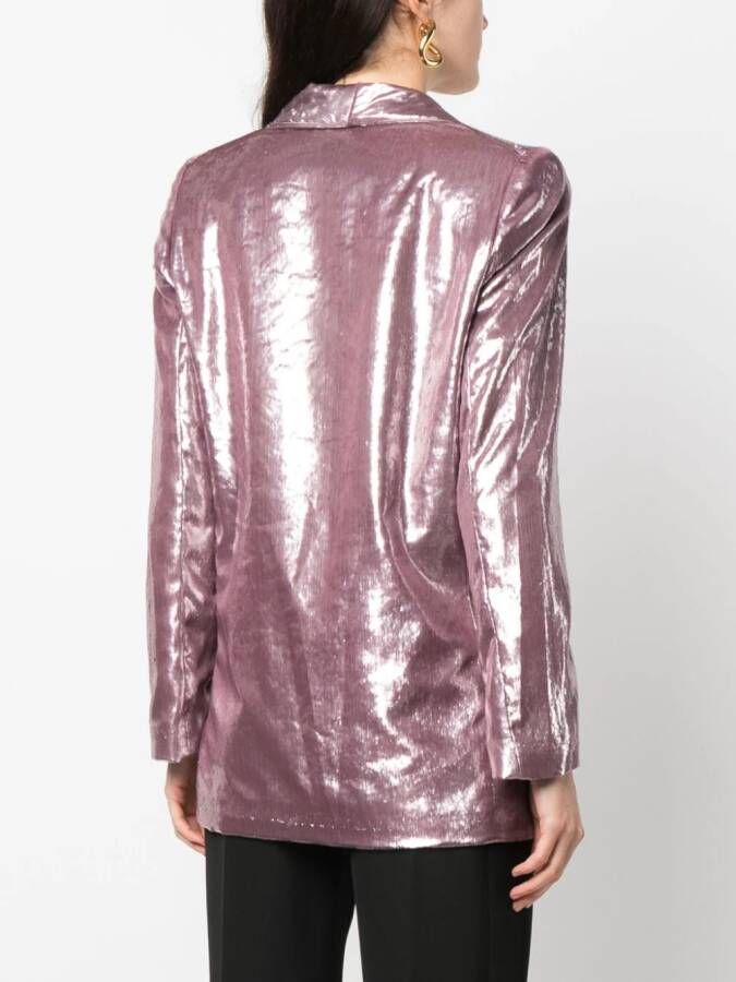 Alysi Blazer met dubbele rij knopen Paars