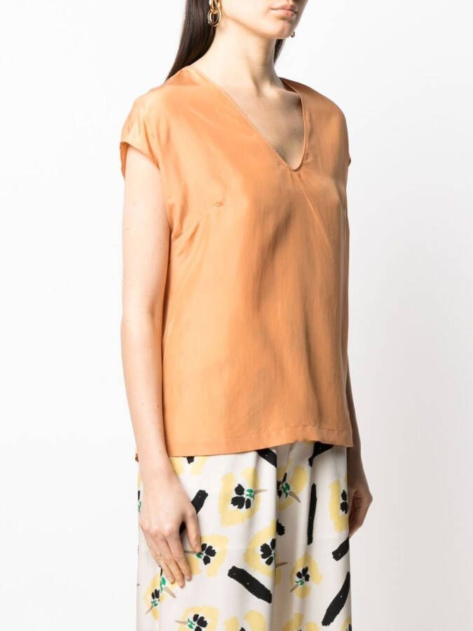 Alysi Blouse met V-hals Oranje