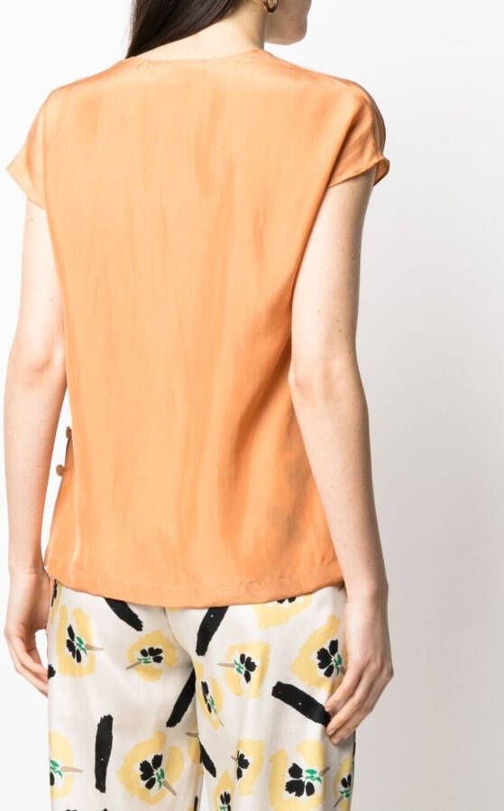 Alysi Blouse met V-hals Oranje