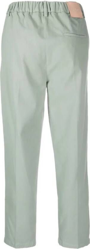 Alysi Katoenen straight broek Groen
