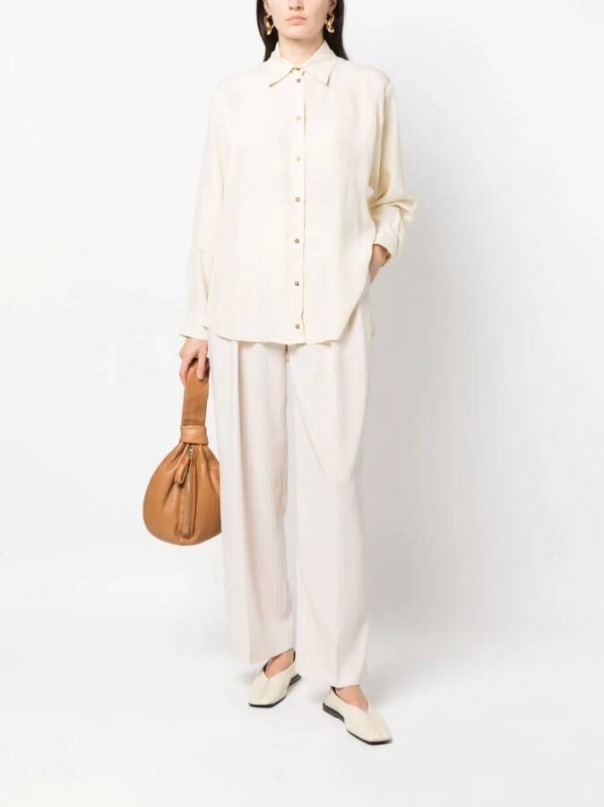 Alysi Zijden blouse Beige