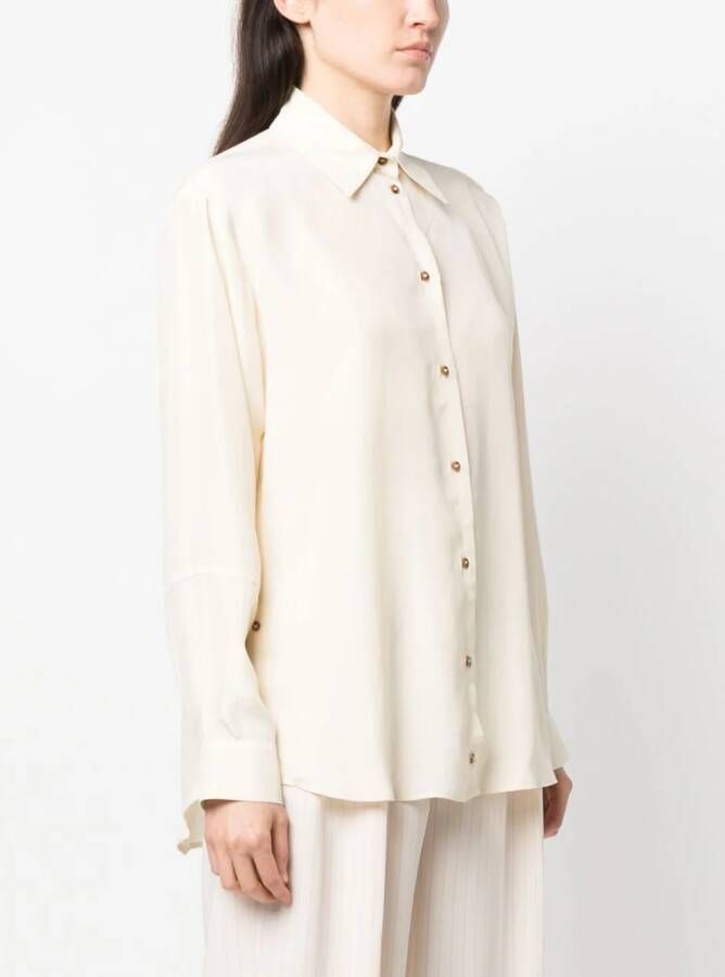 Alysi Zijden blouse Beige