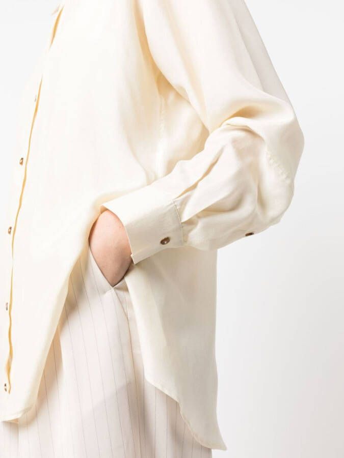 Alysi Zijden blouse Beige