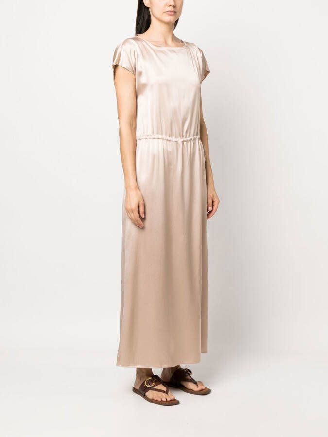 Alysi Satijnen jurk Beige