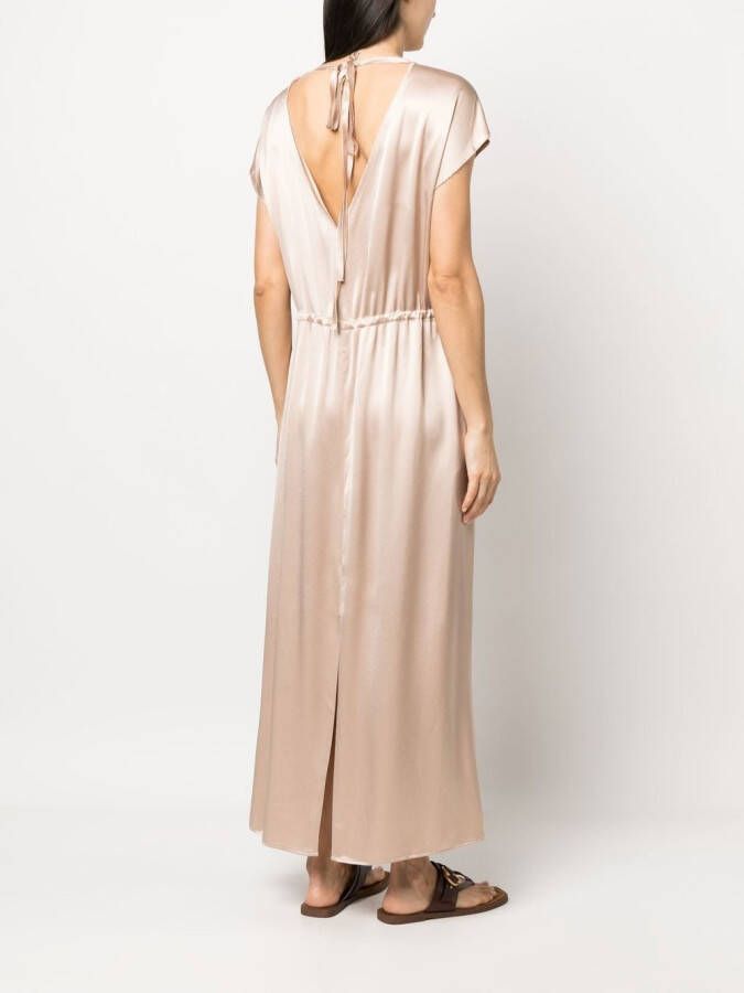 Alysi Satijnen jurk Beige