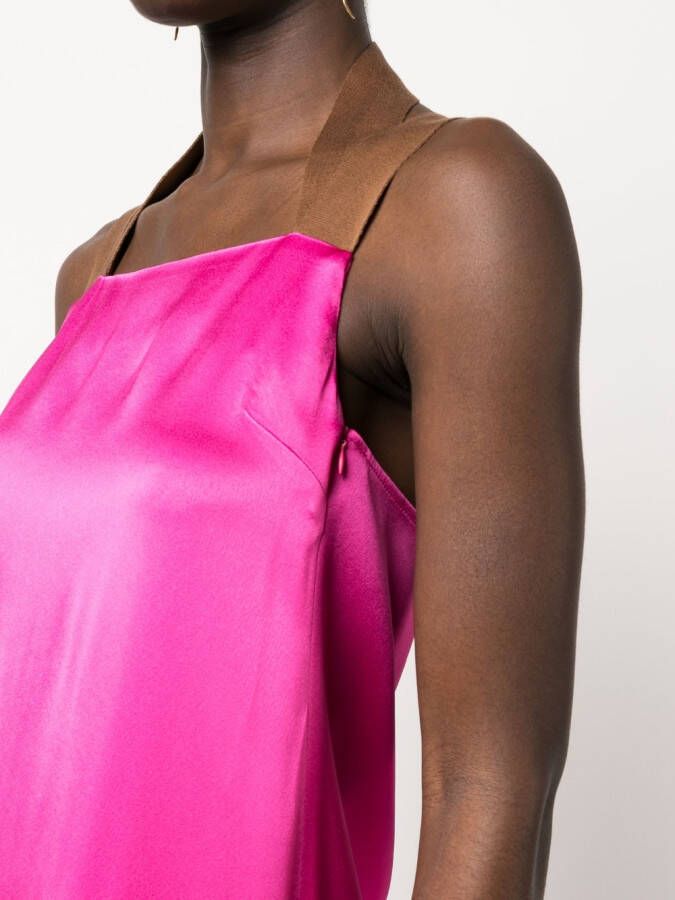 Alysi Satijnen maxi-jurk Roze