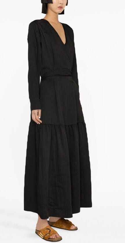 Alysi Gewikkelde maxi-jurk Zwart