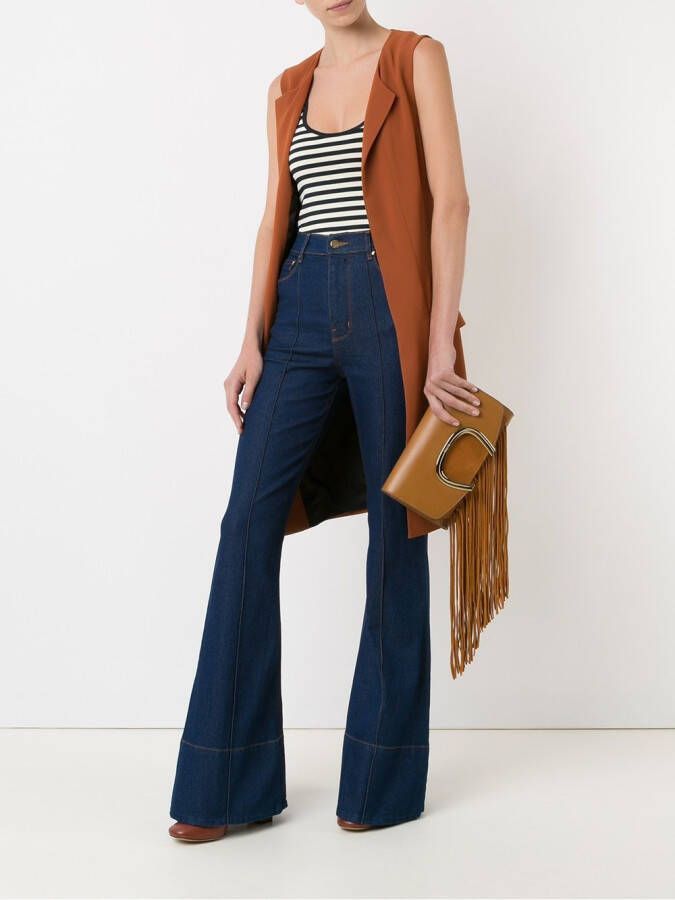 Amapô high waisted cropped jeans Blauw