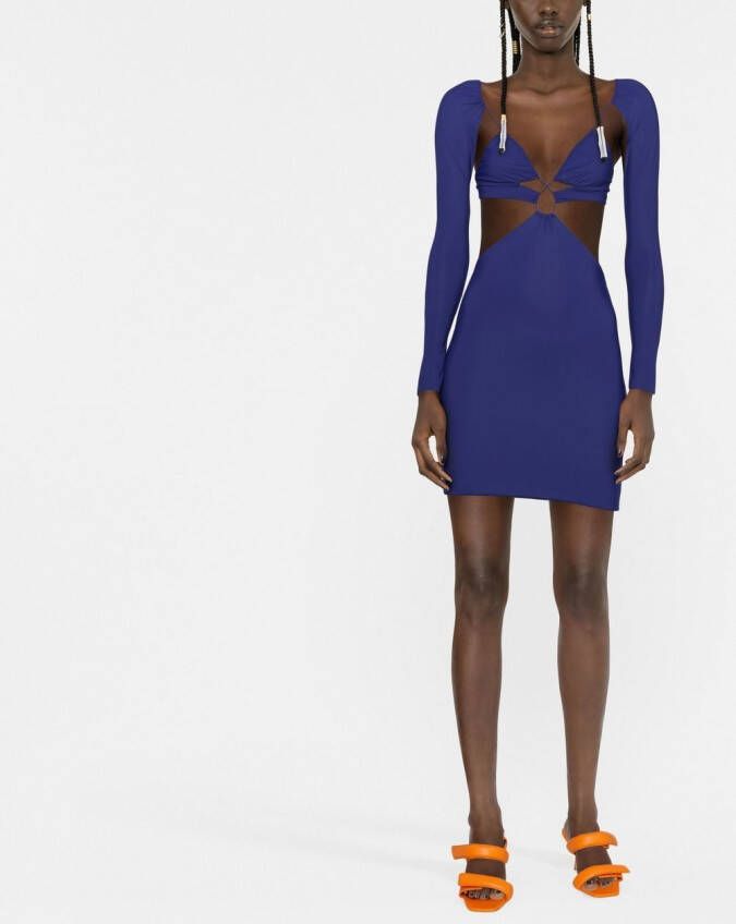 Amazuìn Uitgesneden mini-jurk Blauw