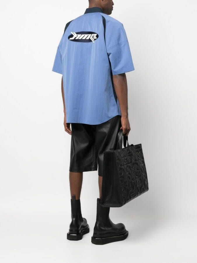 AMBUSH Bowling shirt DUSTY BLUE BRILLIANT WHITE