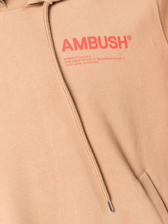 AMBUSH Hoodie met logoprint Beige