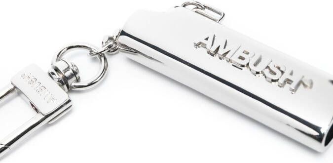 AMBUSH Sleutelhanger met gegraveerd logo Grijs